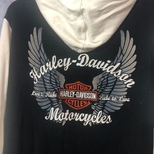 Harley Davidson Women zip Hoodie size 1W. Small spot on the LT lower sleeve